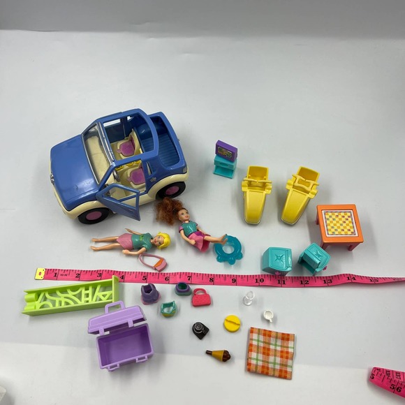 Vintage Lot Polly Pockets Y2K Retro Toys Car Picnic Set Miniature Dolls 2001 - Picture 6 of 13